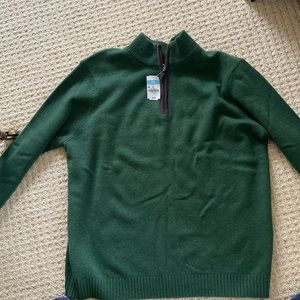 Never been worn 1/4 zip-up pull-over sweater. Tags still on, 100% cashmere